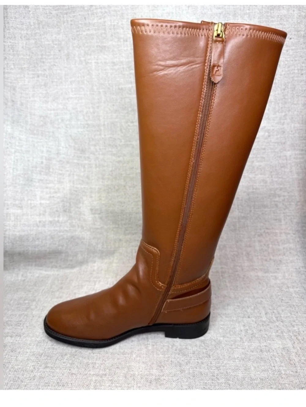 New - Franco Sarto Stretch Merina brown knee riding high boots size 7M preppy